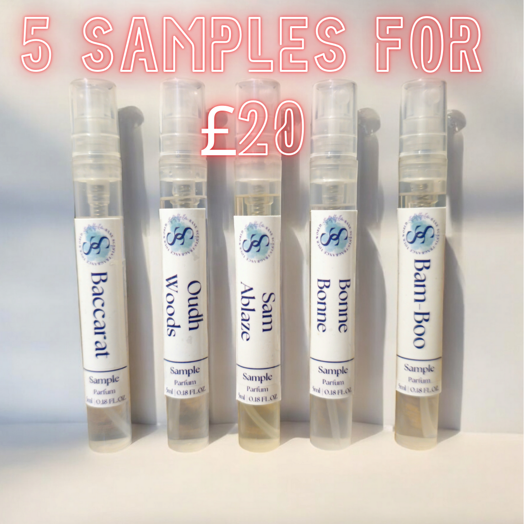 5 replica perfume samples for £20